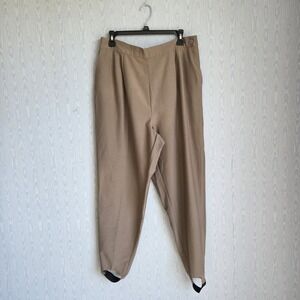 Vtg 90s Plus Preferred 18W 20W Stirrup Pants Beige‎ Flat Front Elastic Waist